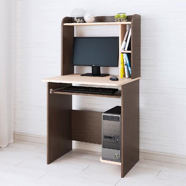 Стол компьютерный Грета-1 (700*1300*600) венге/дуб молочный - Вид 1