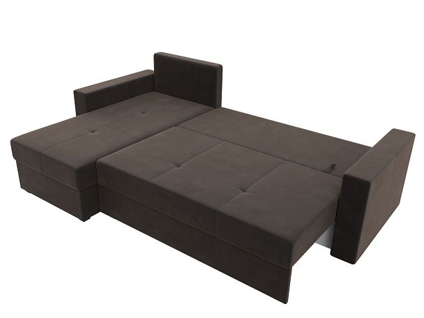 Диван угловой Верона Лайт угол левый (полностью велюр коричневый) - Вид 8