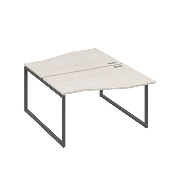 Рабочая станция столы (2х140) Техно каркас QUATTRO A4 А4 Б4 190 БП дуб / металлокаркас антрацит - Вид 1