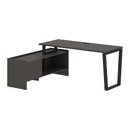 Стол с тумбой EVCT 17614 Мокко/Черный 1760х1400х750 EDIS - Фото предпросмотра
