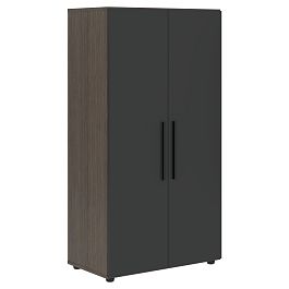 Шкаф средний широкий VMCS 80.1 Яшма черный/Дуб Сильвер 800х430х1517 VELION - Фото предпросмотра