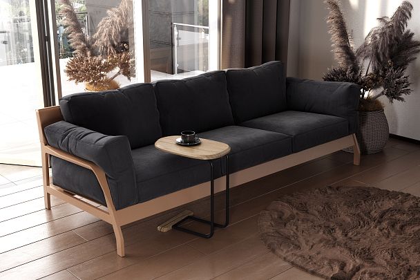 Столик приставной Sheffilton SHT-CT23 черный муар/лесной орех - Вид 4