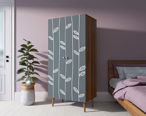 Шкаф малый двухстворчатый Berber принт 18 арт BB08/Print_18 - Вид 3