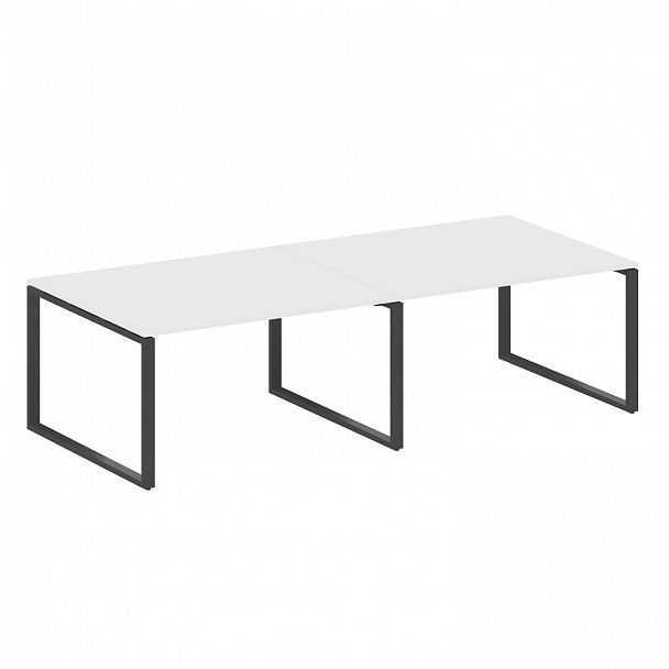 Стол для переговоров "Metal System" БО.ПРГ-2.3 белый/антрацит - Вид 1