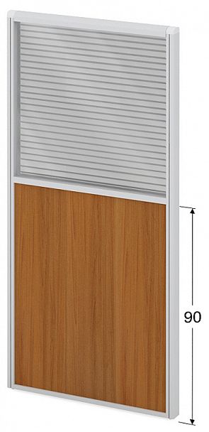 Модуль комбинированный "Мобильные офисные перегородки «Логика»" ПК-ЛГ-МДК167х80/90Ж/Д-В1-307 серый - Вид 1