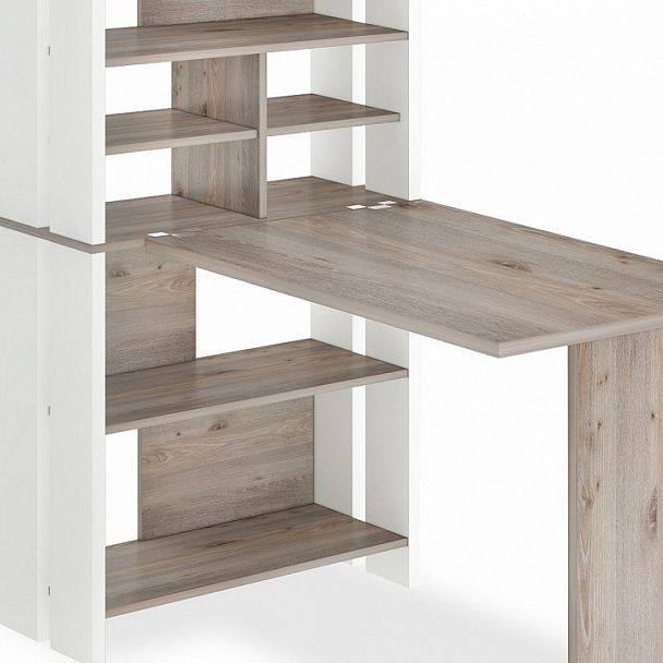 Стол компьютерный Домино Лайт СТЛ-ОВХ+С100Прям без тумбы Белый/Нельсон - Вид 2