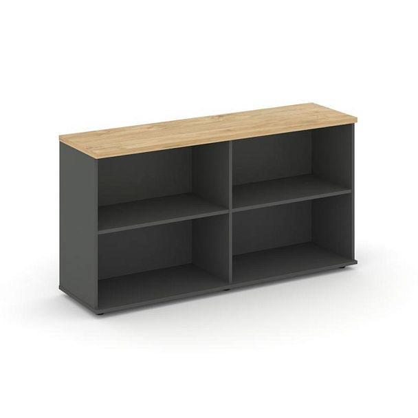 Стайл Проджект Тумба опорная/приставная SN.TOP-121 Антрацит/Тиквуд Светлый 1232*400*750 - Вид 1