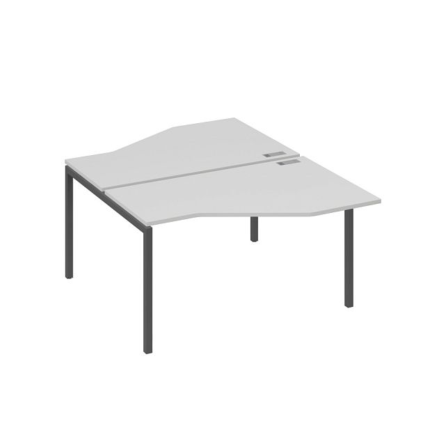 Рабочая станция (2х140) со столами Техно каркас DUE A4 А4 Б2 187 БП серый / металлокаркас антрацит - Вид 1