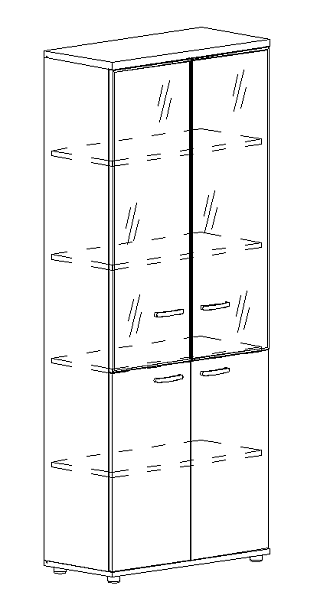 Шкаф со стеклянными дверьми в алюминиевой рамке A4 А4 9380 БП - Вид 3