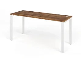 TANDEM RTD066-MK-160-SH Стол прямой на металлокаркасе ун-й 1600х600х750 Таксония шоколадная/Белый - Фото предпросмотра