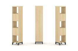 Стайл Проджект Набор стеллажа 1 сторон., 5 яр. SN.NS-511 Акация Лорка/Металл Антрацит 387*400*1982 - Фото предпросмотра