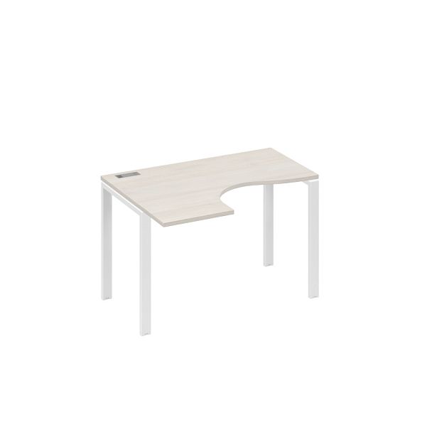 Стол эргономичный левый "Классика" на металлокаркасе UNO A4 А4 Б1 031 БП дуб / металлокаркас белый - Вид 1