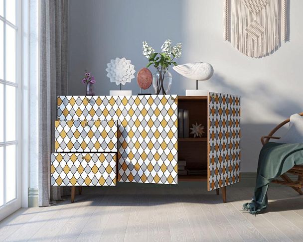 Комод Berber с двумя дверками и ящиками принт 22 арт BB17/Print_22 - Вид 2