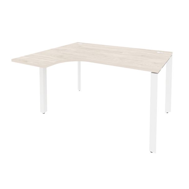 Onix Стол эргономичный левый на П-образном м/к O.MP-SA-3 (L) Денвер светлый/Белый металл 1380*1180*750 (800/460) - Вид 1
