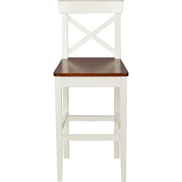 Комплект деревянных полубарных стульев с жестким сиденьем Бергольф Слоновая кость/Темный орех, 2 шт. - Вид 2