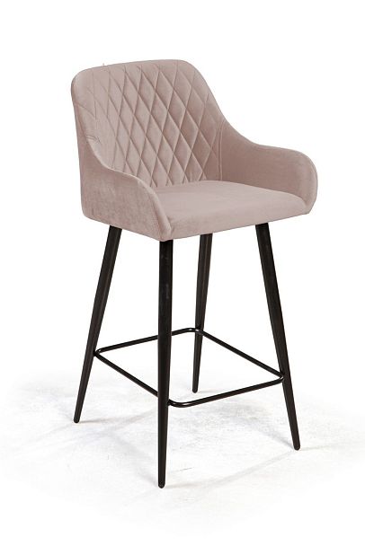 Стул полубарный Robert поворотный 360 градусов, бархат пепельно-бежевый 25 - Вид 1