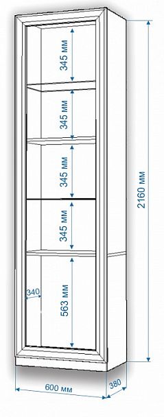 Шкаф-витрина Нобиле ВтВ-ФСД-БЯН Нельсон/Латте - Вид 3