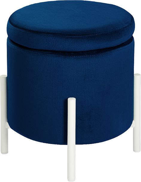 Комплект пуфов Кен с местом для хранения Синий велюр Confetti blue/белый, 2 шт. - Вид 2