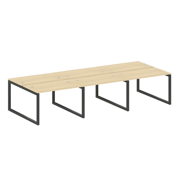 Metal System Quattro Р. ст. на 6 раб. места на О-образном м/к 50БО.СМ-6.2 Акация/Антрацит металл 3600*1475*750 - Вид 1