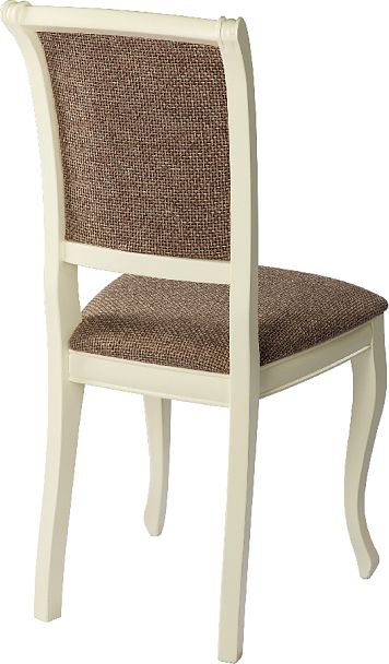 Комплект деревянных стульев с мягким сиденьем Арктос Слоновая кость/Коричневая рогожка, 3 шт. - Вид 4