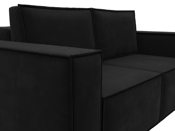 Диван прямой Куба мини Микровельвет черный - Вид 4