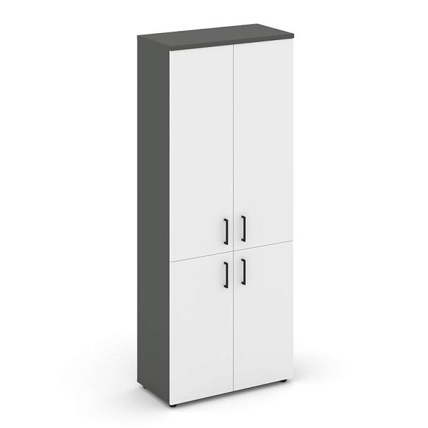 Style Project Шкаф высокий широкий SN.STS-104 Антрацит/Антрацит/Белый/Черный Ручки 796*400*1982 - Вид 1