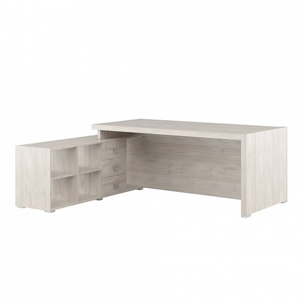 Стол письменный на опорной тумбе Solid 195x174x75 светлый дуб - Вид 1