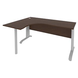 Riva Metal-L Стол криволинейный левый ПЛ.СА-4 (L) Венге/Тёмно-серый металл 1600*1200*750 - Фото предпросмотра