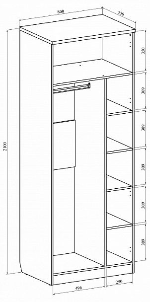 Шкаф платяной Виктория ВИ-11 - Вид 6