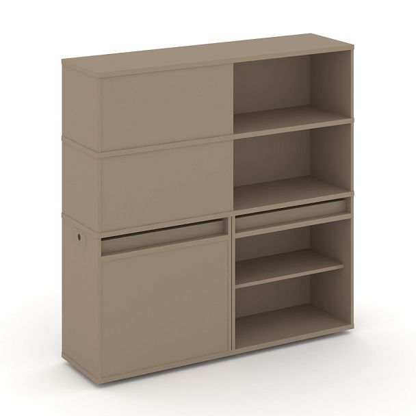 Estetica Набор №16. Тумба двойная+высокая надставка ES.NB.2V-16 Латте 1500*410*1520 - Вид 1