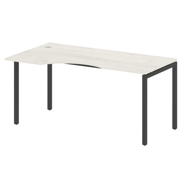 Metal System Quattro Стол криволинейный левый на П-образном м/к 40БП.СА-1 (L) Дуб наварра/Антрацит металл 1600*900*750 - Вид 1