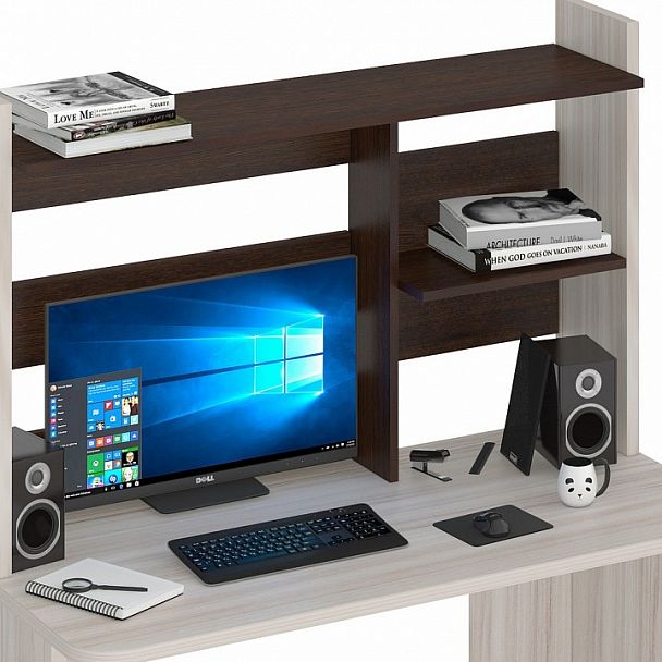 Стол компьютерный Домино Lite СКЛ-Прям120Р+НКЛ-120 Венге/Карамель - Вид 3