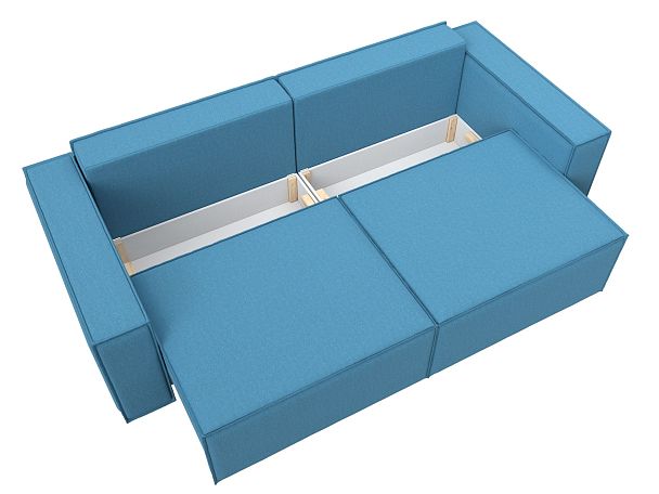 Диван прямой Куба Рогожка голубой - Вид 8