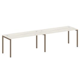 Metal System Quattro Р. ст. на 2 раб. места на П-образном м/к 40БП.СМ-2.4 Дуб наварра/Мокко металл 3200*720*750 - Фото предпросмотра