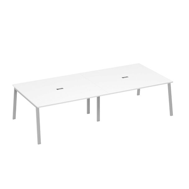 Стол 320x144 для переговоров ножки TRE A4 А4 Б3 136-2 БП белый премиум / металлокаркас серый - Вид 1