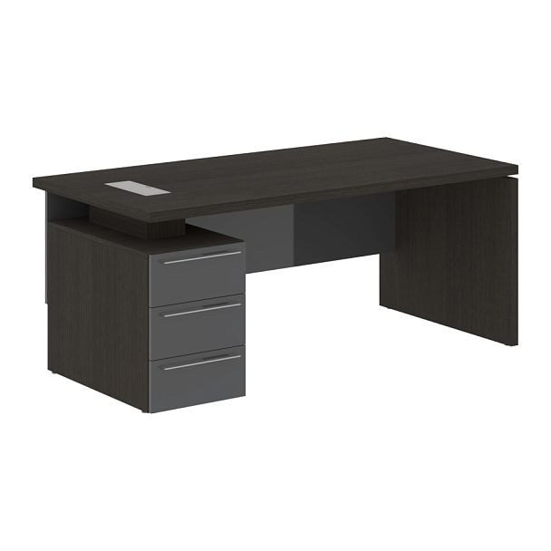 Стол письменный СП-064-25-04(L) Дуб Мореный/Серый глянец 1800х900х750 KANON - Вид 1