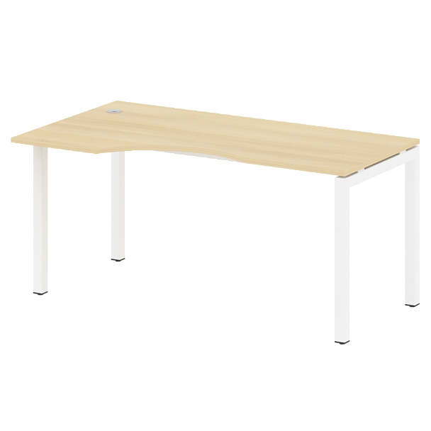 Metal System Quattro Стол криволинейный левый на П-образном м/к 50БП.СА-1 (L) Акация/Белый металл 1600*900*750 - Вид 1