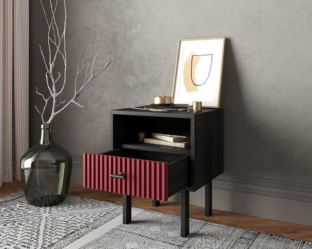 Тумбочка с нижним ящиком Emerson арт EM17/red/L - Вид 2