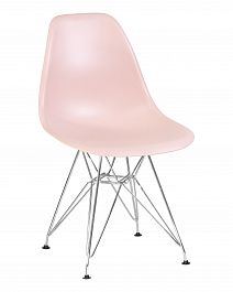 Стул обеденный DOBRIN DSR (ножки хром, цвет светло-розовый (PK-02)) - Фото предпросмотра