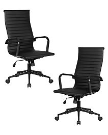 Набор 2 шт Офисное кресло для руководителей DOBRIN CLARK SIMPLE BLACK (чёрный) - Фото предпросмотра