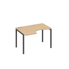 Стол эргономичный левый "Классика" на металлокаркасе DUE A4 А4 Б2 041 БП натуральный дуб / металлокаркас антрацит - Фото предпросмотра
