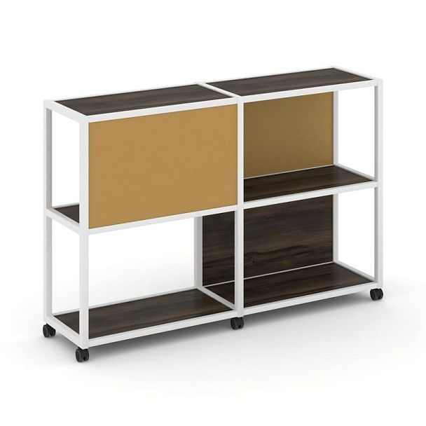 Shelf Mobile Стеллаж 3 уровня 2 секции VR.LT-STK-313.06 Дуб Мали/Металл Белый/W-31 1170*400*1046 - Вид 1