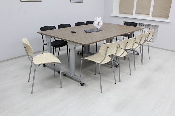 Стул  Точка Роста Sheffilton SHT-S85М черный/бежевый/черный муар, стопируемый - Вид 4