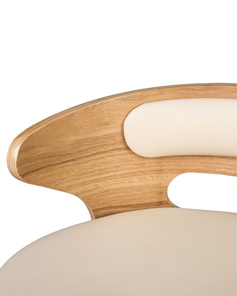 Набор 2 шт Стул барный DOBRIN FRED (натуральное дерево, кремовый) - Вид 9