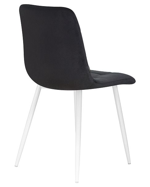 Стул обеденный DOBRIN ALEX (белые ножки, черный велюр (V108-77), ) - Вид 4