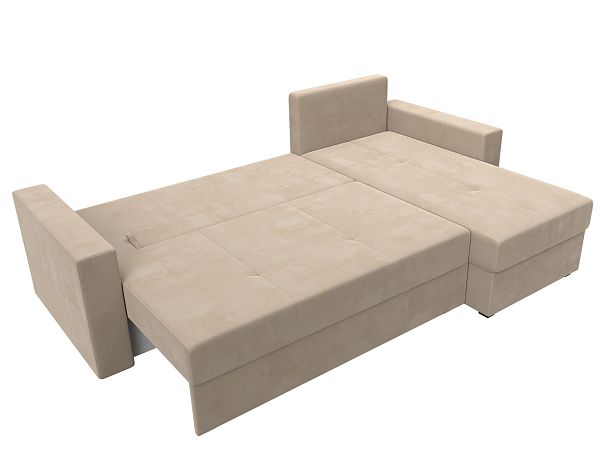 Диван угловой Верона Лайт угол правый (полностью велюр бежевый) - Вид 9