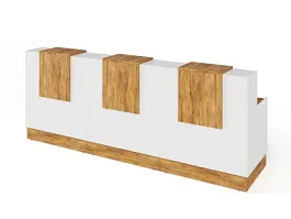 RTD087-300-ME ТАНДЕМ / TANDEM Стойка ресепшн 3-300 3000х700х1200 Таксония медовая - Фото предпросмотра