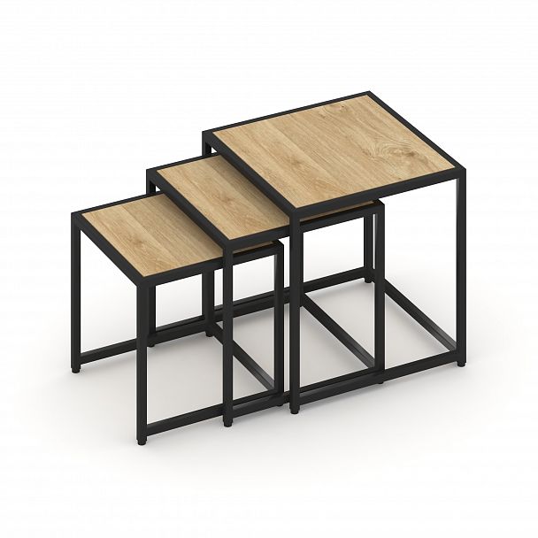 Стол журнальный "Loft" VR.L-SJK-50 Тиквуд Светлый/Черный - Вид 2