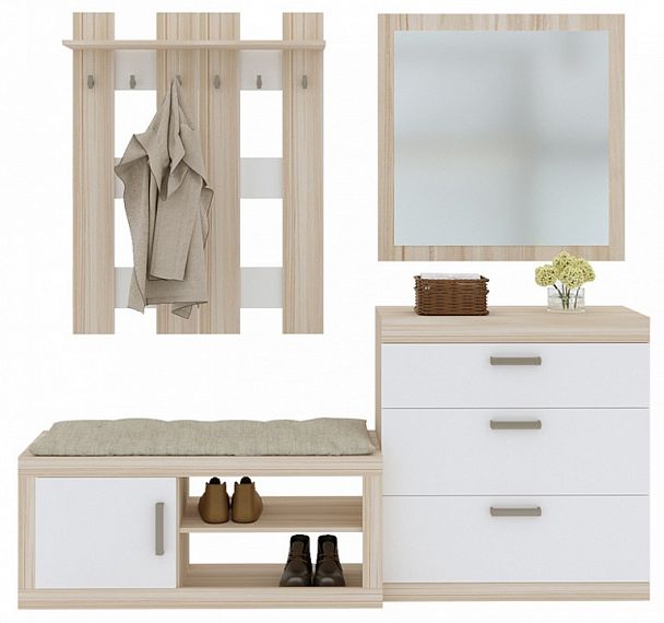 Стенка для прихожей Toivo ТОЙ-ПР 9 Карамель/Белый - Вид 1