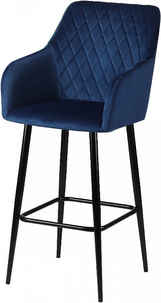 Комплект барных поворотных кресел Барли К, Confetti blue/черный, 2 шт. - Вид 2